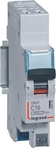 [LEG406783] Disjoncteur DNX³ 4500 - auto/auto - U+N 230V~ 16A - 4,5kA - courbe C - 1 module
