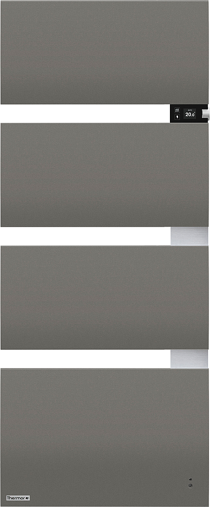 Sèche-serviettes Symphonik mât à droite 1750W gris roche  / alu brossé