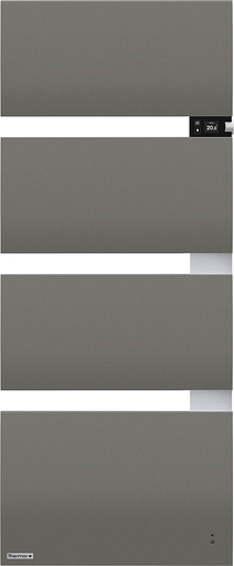 Sèche-serviettes Symphonik mât à droite 1750W gris roche  / alu brossé