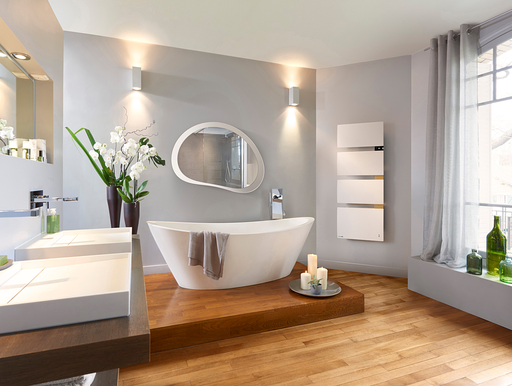 Sèche-serviettes Symphonik mât à droite 1750W gris roche  / alu brossé