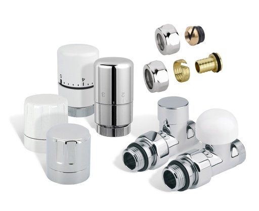 [THE498035] Kit raccordement classique droit chrome manuelle