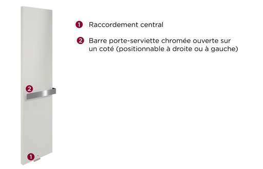 [THE499421] Sèche-serviettes Toscane eau chaude 0989W blanc mat